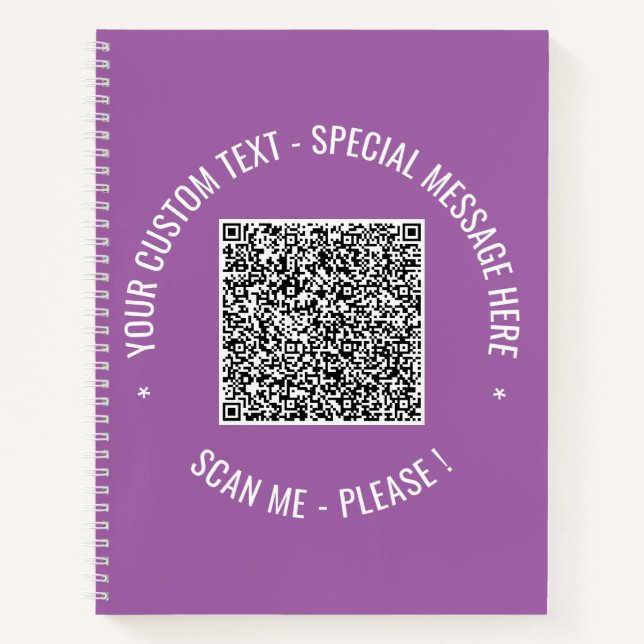 Ihr QR-Scan-Info für benutzerdefiniertes TextNoteb Notizbuch (Vorderseite)