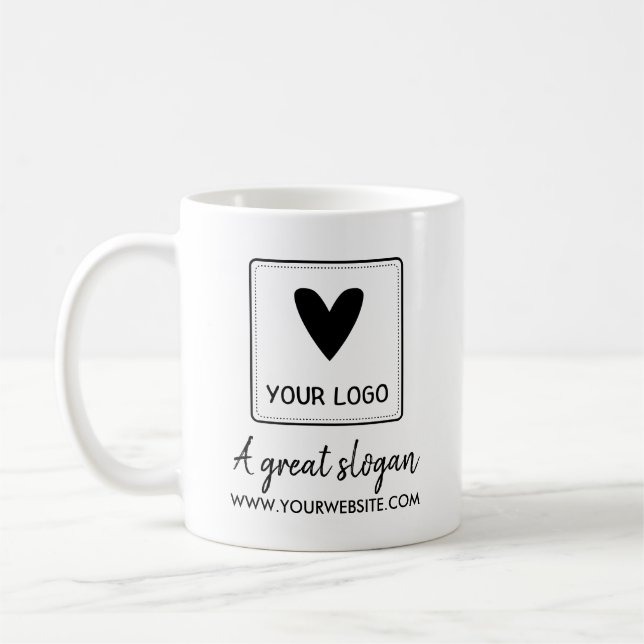 Ihr Quadrat-Logo-Marken-Text Kaffeetasse (Links)