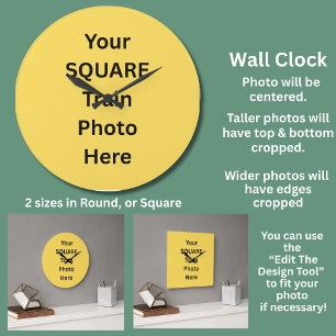 Ihr Quadrat-Zugfoto Große Wanduhr