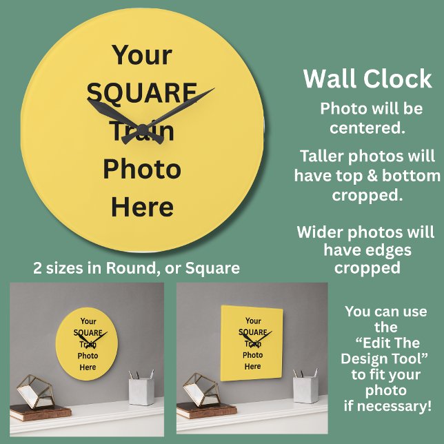 Ihr Quadrat-Zugfoto  Große Wanduhr (Von Creator hochgeladen)