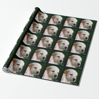 Ihr quadratisches Foto ersetzt Labrador-Welpen Geschenkpapier