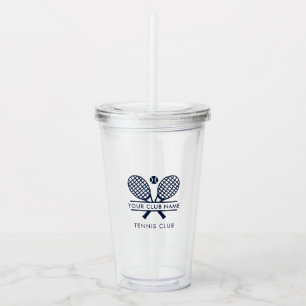 Ihr Rasen-Tennis-Club-Name-Schläger-Motiv Acryltrinkbecher