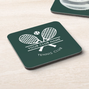 Ihr Rasentennisclub Name Sports Grün Benutzerdefin Getränkeuntersetzer