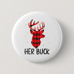 Ihr Rehbock Jagd Weihnachten Ehemann Geschenk Paar Button