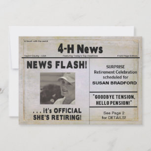 IHR RETIRING INVITATION (NEWSPAPIER) 4H NEWS EINLADUNG
