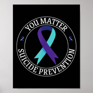 Ihr Ribbon Aquamarin & amp; Lila Suizidpräventions Poster