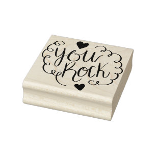 Ihr Rock Hearts Gummistempel