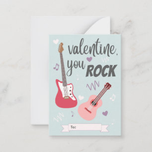 Ihr Rock-Klassenzimmer Valentinstag Mitteilungskarte