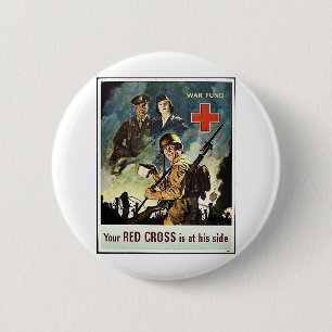 Ihr rotes Kreuz ist an seiner Seite Button