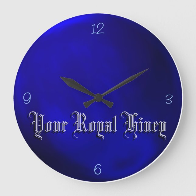Ihr Royal Hiney - Royal Blue Wall Clock Große Wanduhr (Vorderseite)