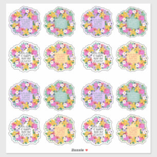 Ihr Ruhm ist höher Psalm Verse Aquarellblume Aufkleber