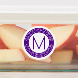 Ihr Rundschreiben und Monogramm   Lila wasserdicht Etiketten