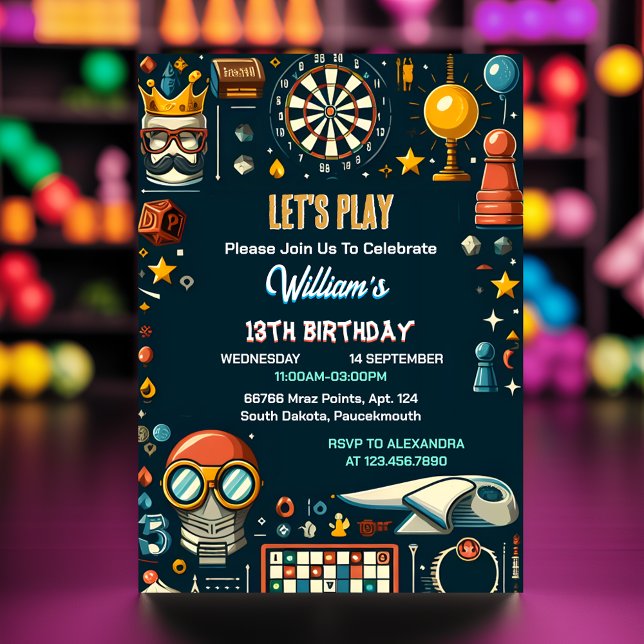 Ihr Schachkönig und Königin Spiel Nacht 13. Geburt Einladung (Von Creator hochgeladen)