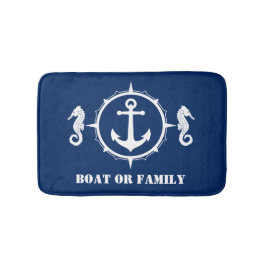 Ihr Schiff oder Familienname Seepferd Anchor Navy  Badematte