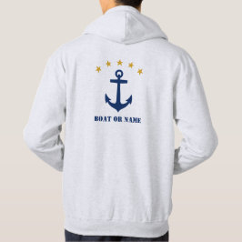 Ihr Schiff oder Name Classic Anchor Navy Gold Hoodie