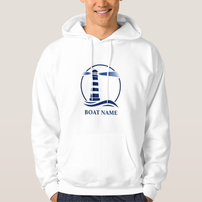 Ihr Schiff oder Name im Leuchtturm der Marine Hoodie (Vorderseite)