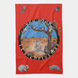 Ihr schneit Weihnachten - Aussie Outdoor Teetuch Geschirrtuch