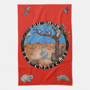 Ihr schneit Weihnachten - Aussie Outdoor Teetuch Geschirrtuch