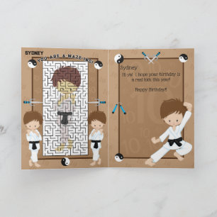 Ihr seid A-Maze-ing Boys Karate Alles Gute zum Geb Karte