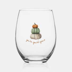 Ihr seid Gourd-Geous Pumpkin Stack Weinglas Ohne Stiel