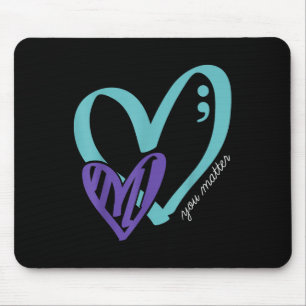 Ihr Selbstmordverhütungsbewusstsein Aquamarin Lila Mousepad