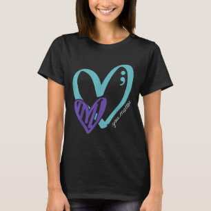 Ihr Selbstmordverhütungsbewusstsein Aquamarin Lila T-Shirt