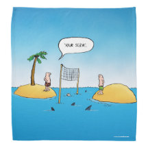 Ihr Serve - Funny Hai Volleyball Cartoon