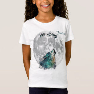 "Ihr Song" Wolf und Moon Girl's Custom T-Shirt
