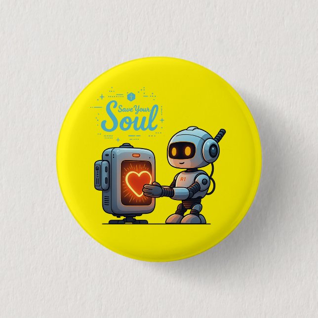 Ihr Soul Niedlich Robot Holding Heart gerettet - F Button (Vorderseite)