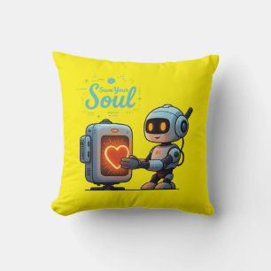 Ihr Soul Niedlich Robot Holding Heart gerettet - F Kissen