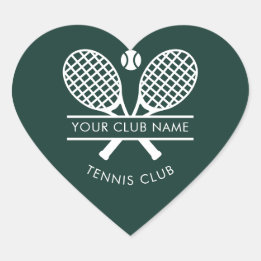 Ihr Sportklub Name Tennis Grün Farbe Herz-Aufkleber