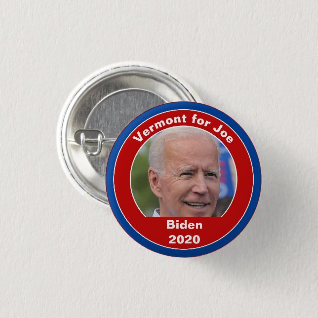 Ihr Staat für Joe - Joe Biden 2020 Vermont Button (Vorne & Hinten)