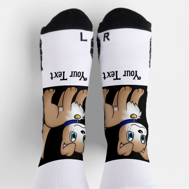 Ihr stylisches Welpenbild drucken Athletische Crew Socken (Oben)