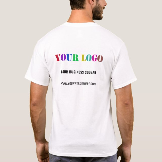 Ihr T - Shirt für Werbefirmen mit Logos und Text (Rückseite)