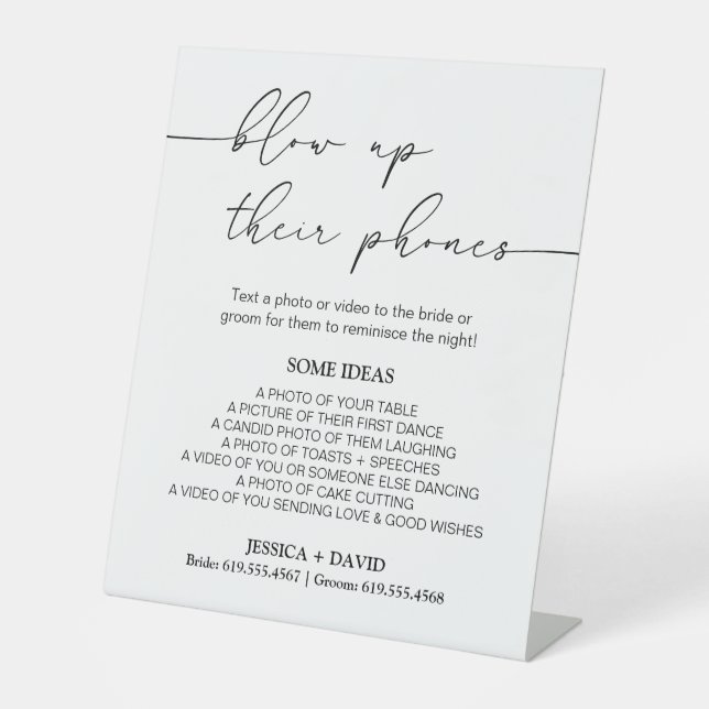 Ihr Telefon-Abonnement | Hochzeitsjagd Foto Sockelschild (Vorderseite)