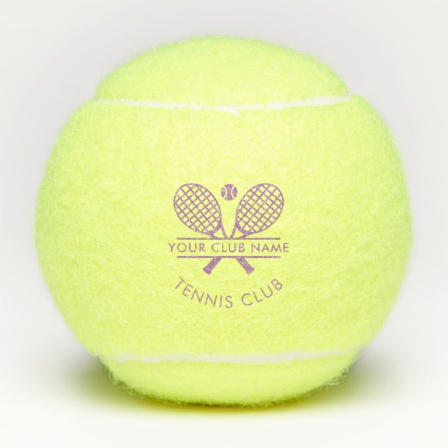 Ihr Tennis Club Name Sport Team Lavendel Custom Tennisbälle (Vorderseite)