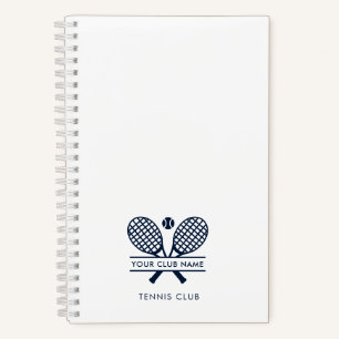 Ihr Tennis Club Name Team Coach alle Farben Notizbuch
