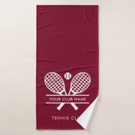 Ihr Tennis Club Name Team Farben Burgund Badehandtuch