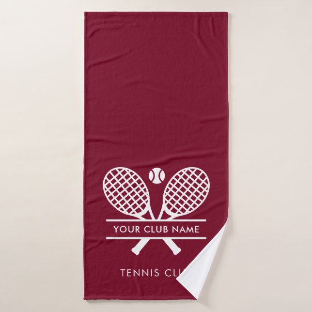 Ihr Tennis Club Name Team Farben Burgund Badehandtuch (Badehandtuch)