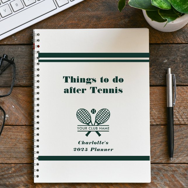 Ihr Tennis Club Name Team Spieler Swag Green 2025 Planer (Lawn Tennis Club Planner White Hard Cover)