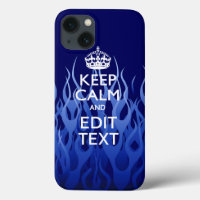 Ihr Text auf Behalten Ruhe auf blauen Racing-Flamm