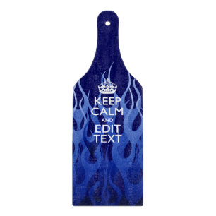 Ihr Text auf Behalten Ruhe auf blauen Racing-Flamm Schneidebrett