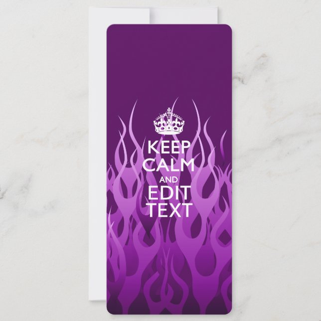 Ihr Text auf Behalten Ruhe auf Lila Racing Flames (Vorderseite)