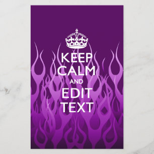 Ihr Text auf Behalten Ruhe auf Lila Racing Flames Flyer