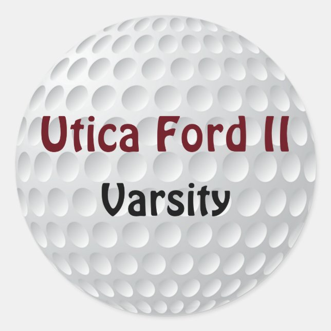 Ihr Text auf den Aufklebern für den Golf-Ball Runder Aufkleber (Vorderseite)