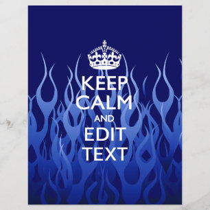 Ihr Text auf Keep Calm auf blauen Rennflammen Flyer