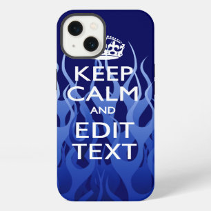 Ihr Text auf Keep Calm auf blauen Rennflammen iPhone Hülle