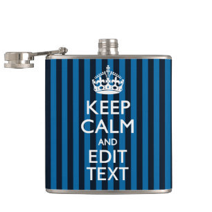 Ihr Text Behalte eine ruhige blaue Streifen-Dekora Flachmann