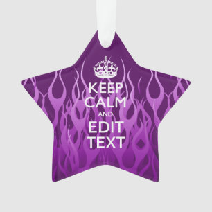 Ihr Text Behalte Lila Racing Flames Decorieren Ornament
