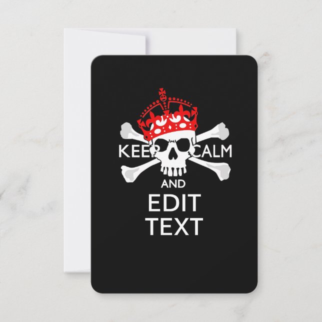 Ihr Text Behalte Ruhe rote Kronenkratzel Skull (Vorderseite)